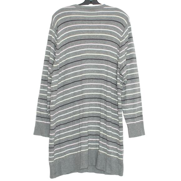 Torrid Womens Cardigan Sweater Slub Boyfriend Button Up Stripe Gray Size 3 3X GH - Picture 2 of 7